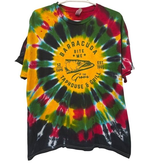 Barracuda Taphouse Grill Tie-Dye T-Shirt Bite Me Coconut Grove Florida Size XL - Picture 1 of 5